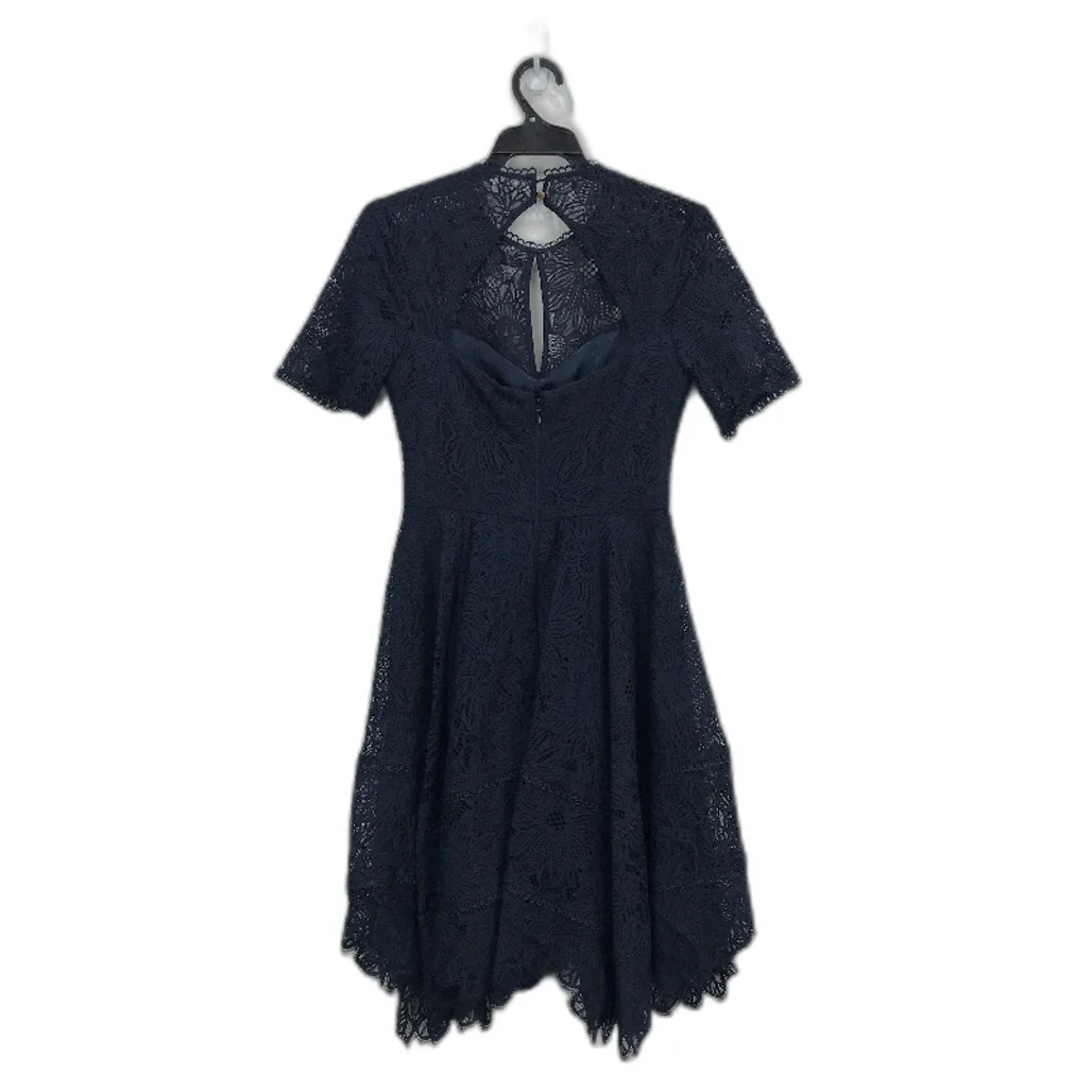 Ever New Navy Lacy Open Zip-Back Short Sleeve Mini Dress Ladies Size AU 6 NEW - Image 2