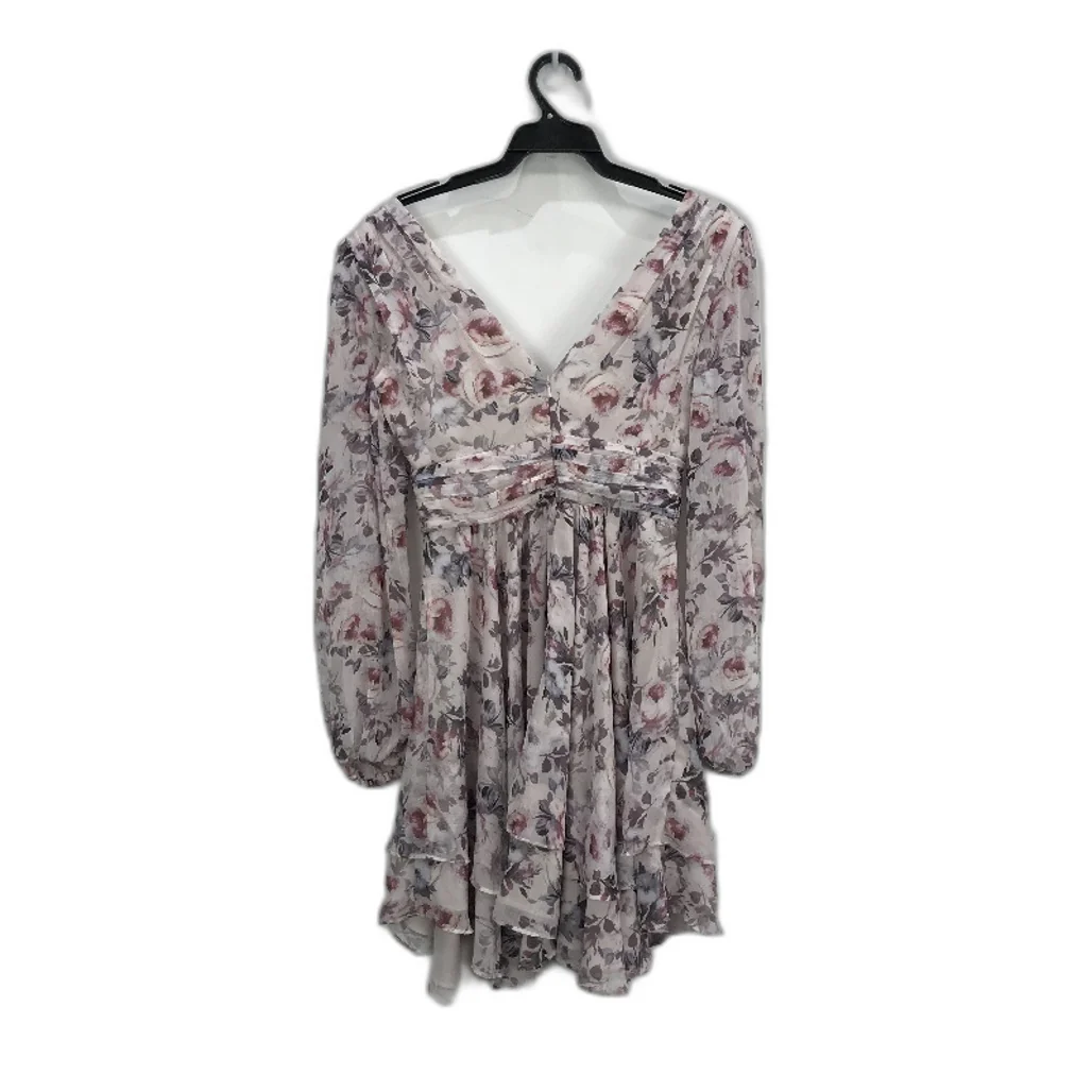 Ever New Floral Patterned Long Sleeve Flowy Mini Dress Ladies Size AU 6 NEW - Image 2