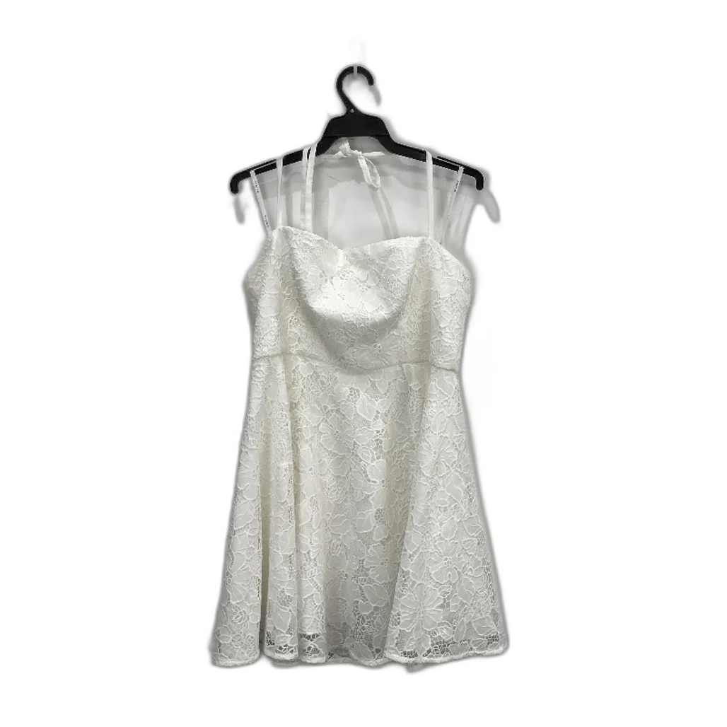 Ever New White Lacy Embroidered Zip Back Halter Mini Dress Ladies Size AU 12 NEW