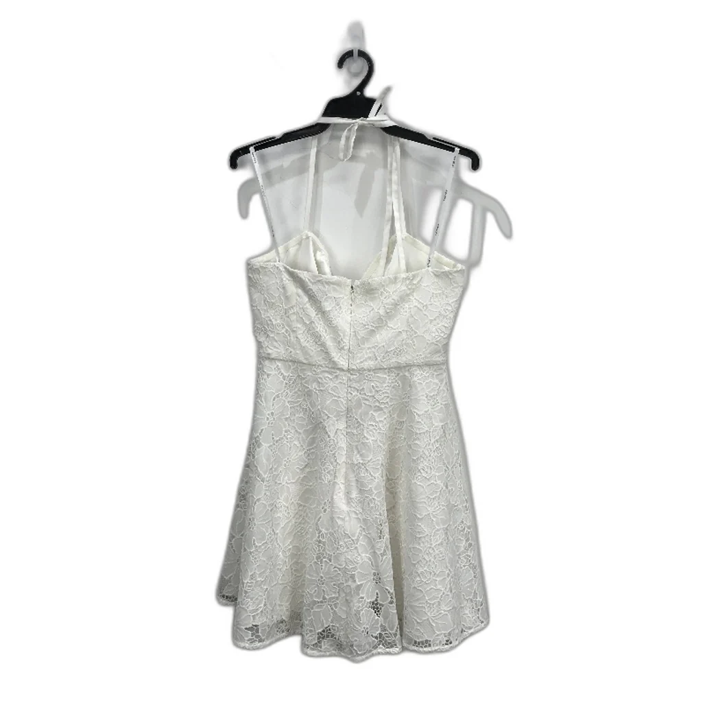 Ever New White Lacy Embroidered Zip Back Halter Mini Dress Ladies Size AU 12 NEW - Image 2
