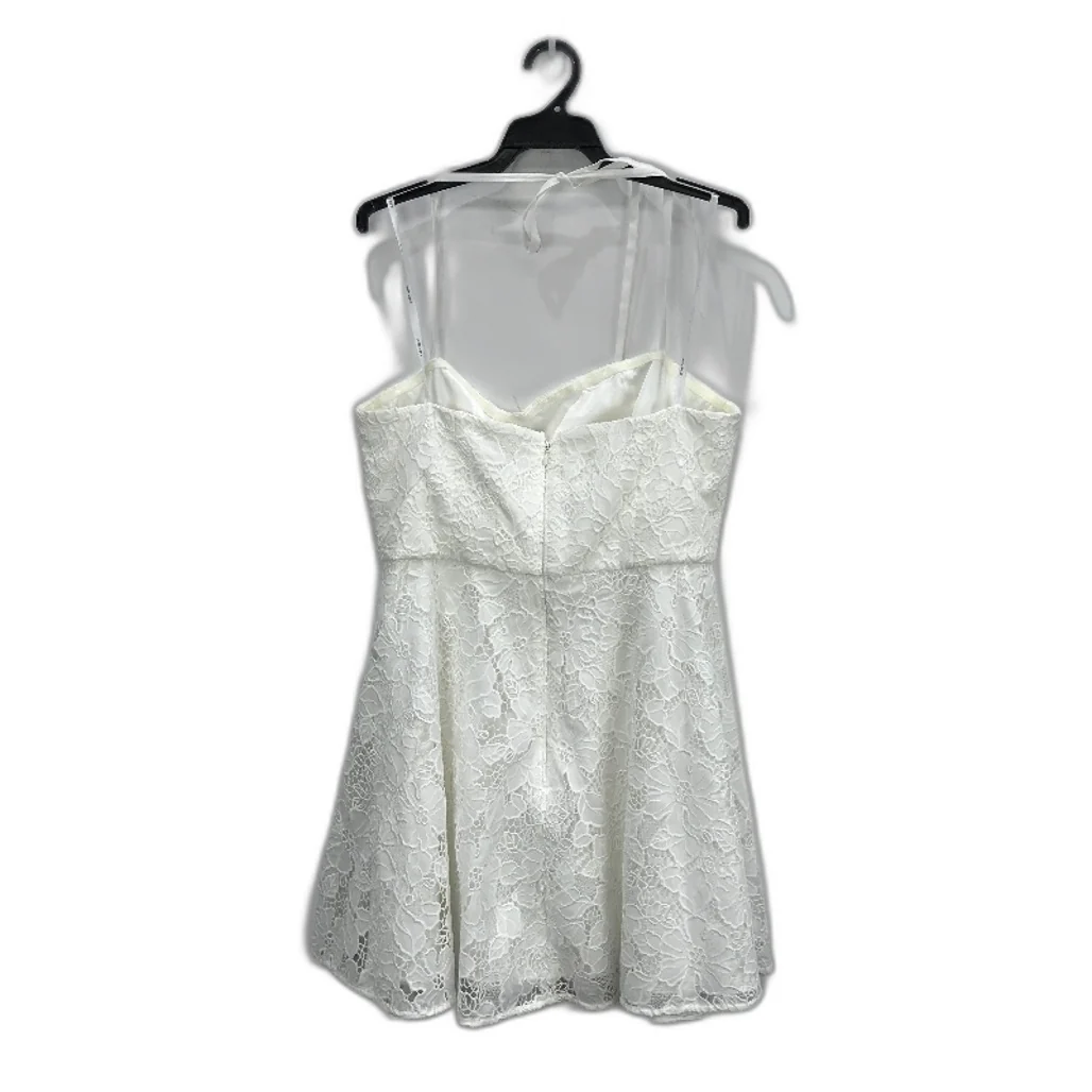 Ever New White Lacy Embroidered Zip Back Halter Mini Dress Ladies Size AU 18 NEW - Image 2