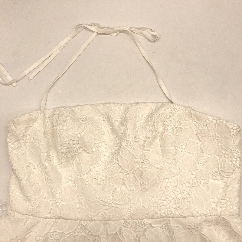 Ever New White Lacy Embroidered Zip Back Halter Mini Dress Ladies Size AU 18 NEW - Image 5