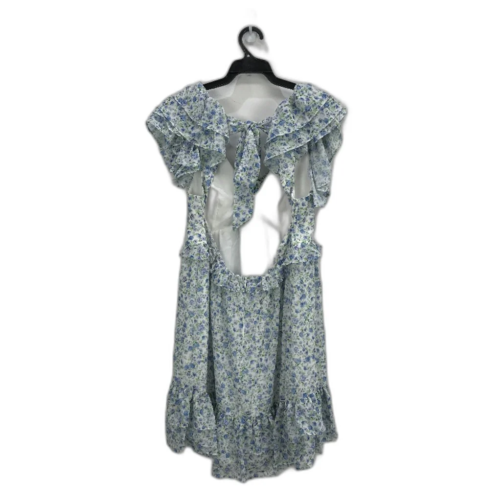 Ever New Open Back Ruffle Trim Floral Patterned Mini Dress Ladies Size AU 10 NEW - Image 2