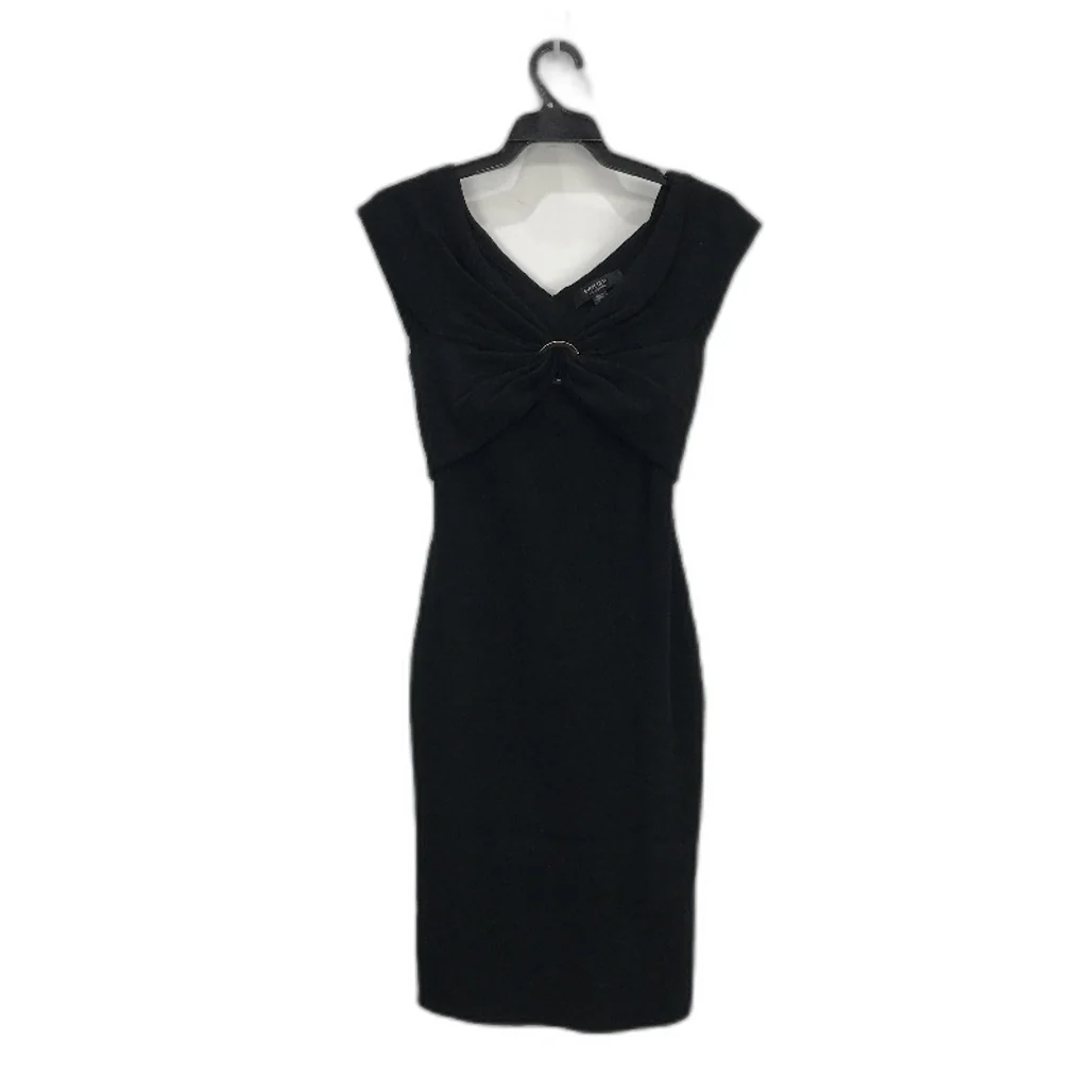 Ever New Black Bodycon Classy Crossover Ribbed Midi Dress Ladies Size AU 10 NEW