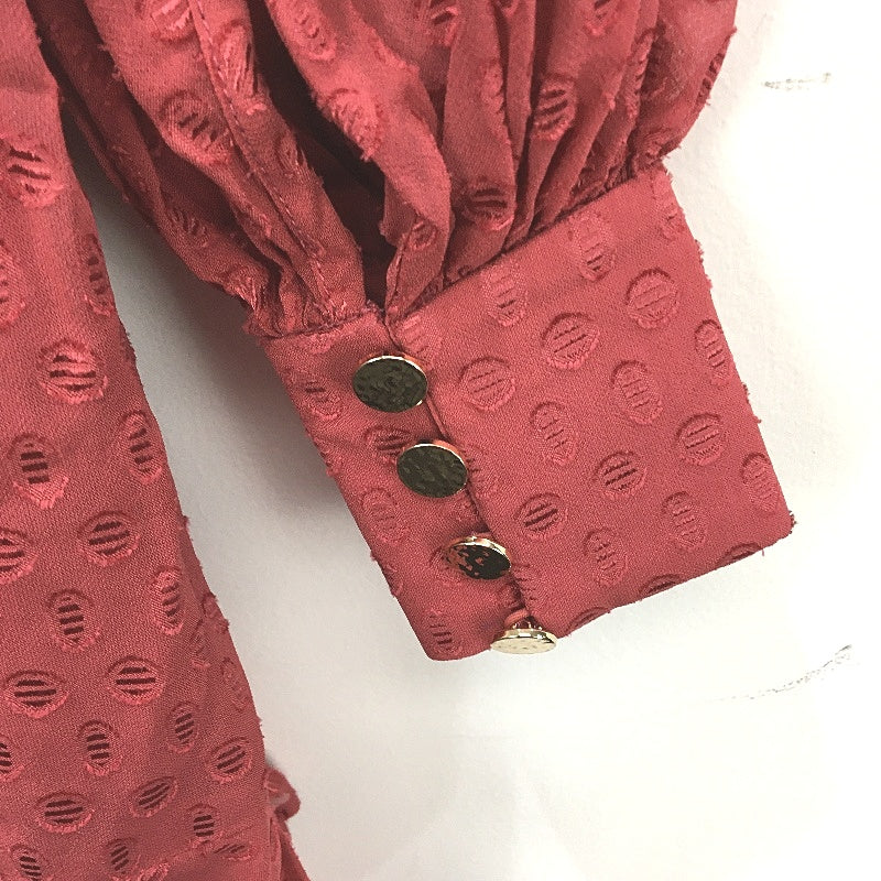 Ever New Red Pink Long Sleeve Embroidered Patterned Mini Dress Ladies Size AU 4 - Image 3