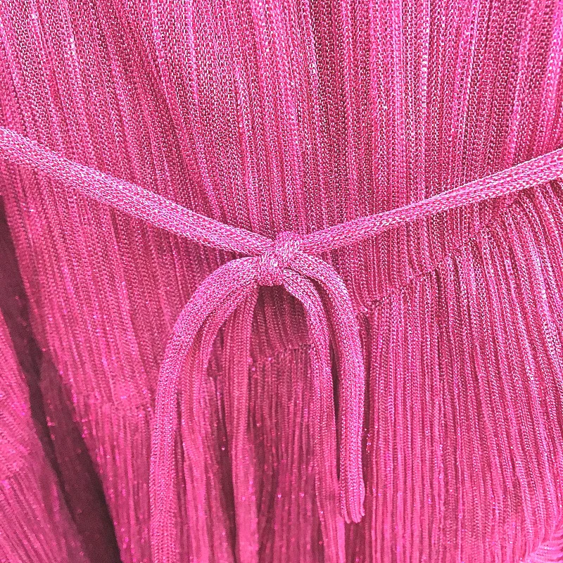Ever New Pink Sparkly Long Sleeve Flowy Mini Party Dress Belted Ladies Size AU 8 - Image 5