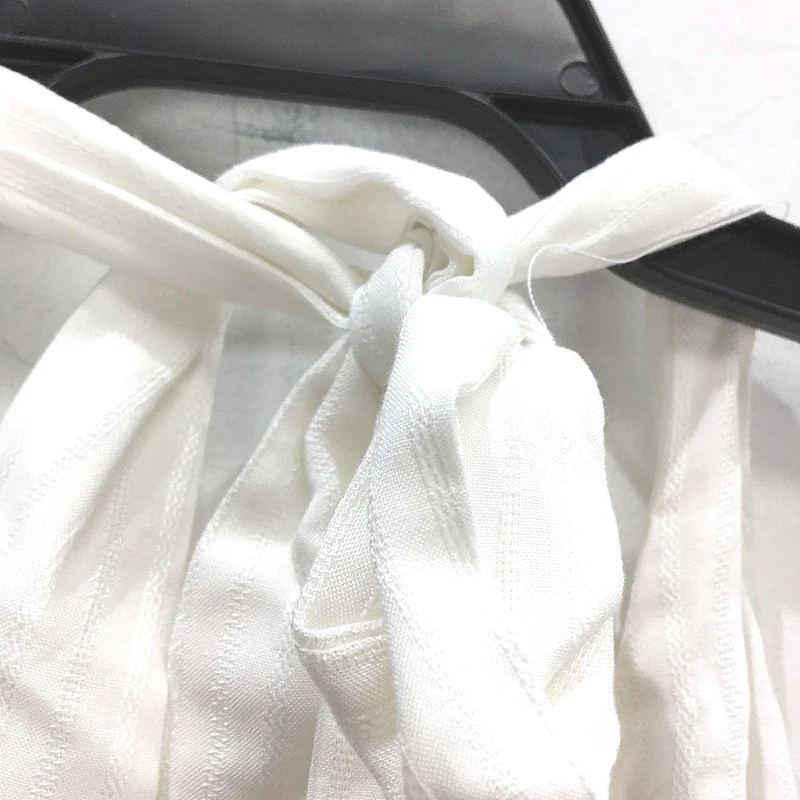 Solemio White Patterned Halter Neck Lace Trim Mini Jumpsuit Ladies Size Medium - Image 3
