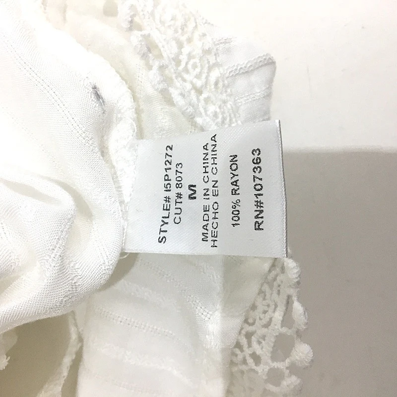 Solemio White Patterned Halter Neck Lace Trim Mini Jumpsuit Ladies Size Medium - Image 6