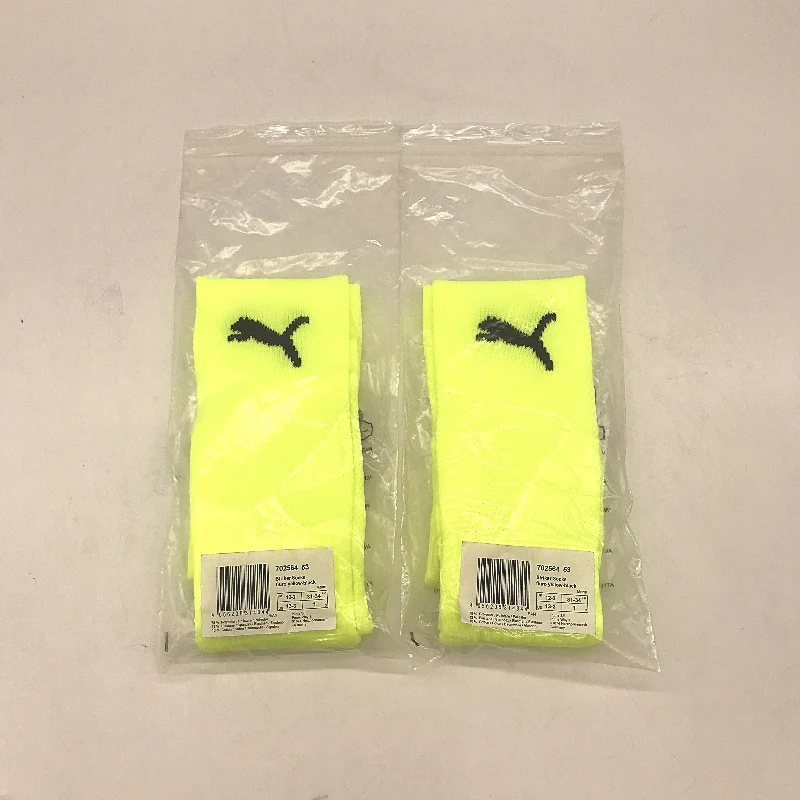 PUMA 2 Pack Fluro Yellow & Black Striker Football High Socks Youth Sz US 13-3 - Image 4