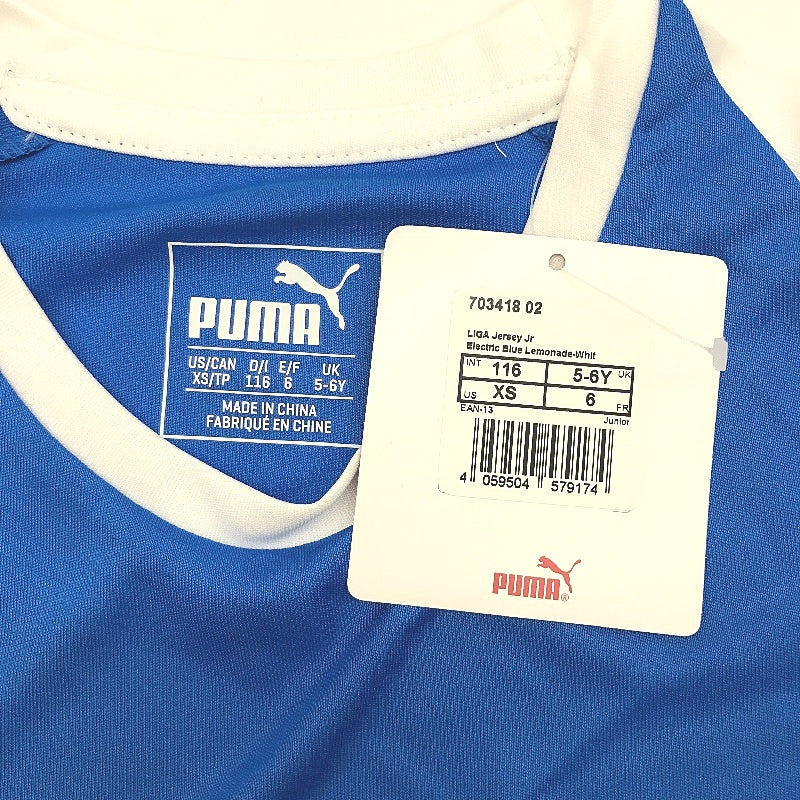 PUMA Junior LIGA  Jersey Electric Blue & White Training Top Youth Size XS 5-6Y - Image 3