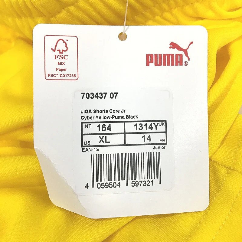 PUMA Junior Cyber Yellow LIGA Core Sports Training Shorts Youth Size XL 13-14Y - Image 5