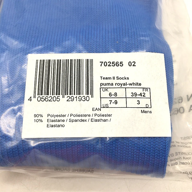PUMA 2 Pcs Royal Blue Team II Football Soccer High Socks Youth Size 3 US 7-9 NEW - Image 5