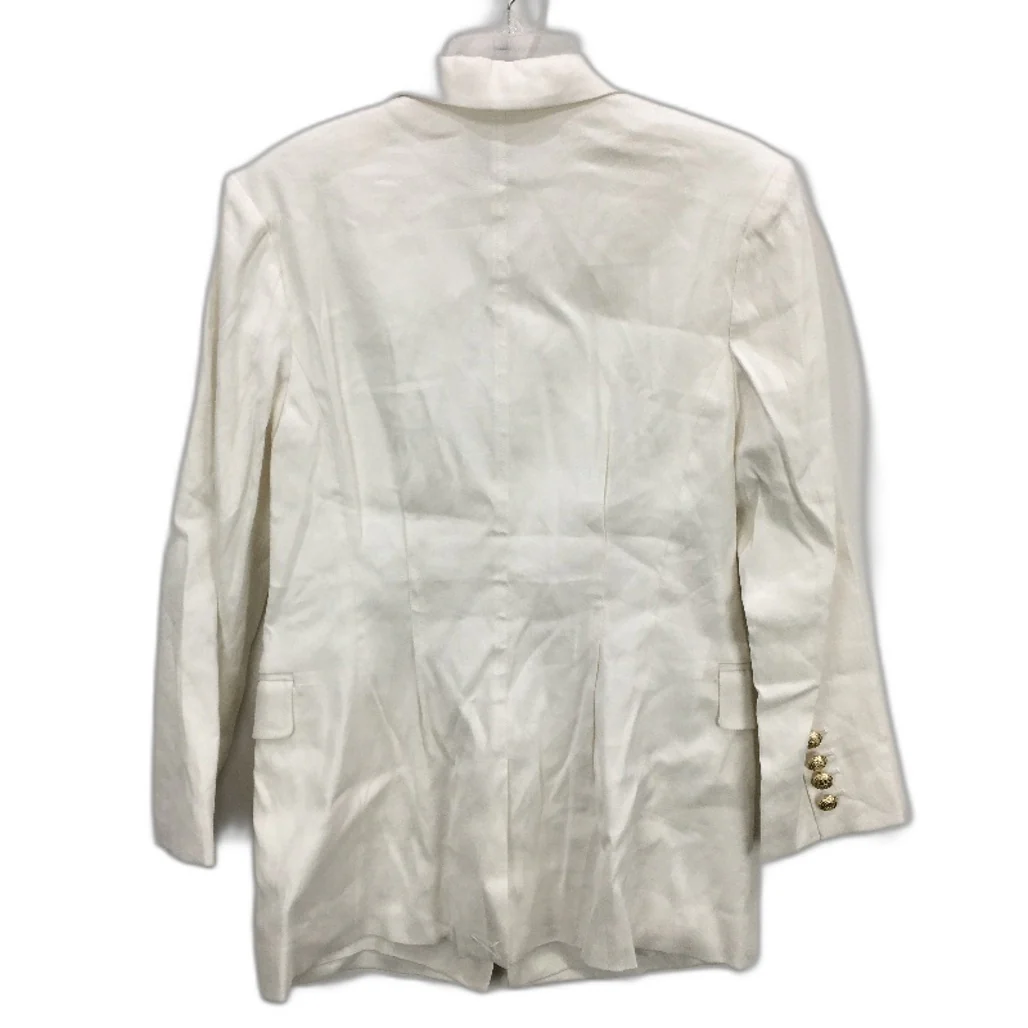 Preview White Lined Single Button Shoulder Pad Blazer Jacket Womens Size 10 NEW - Image 2