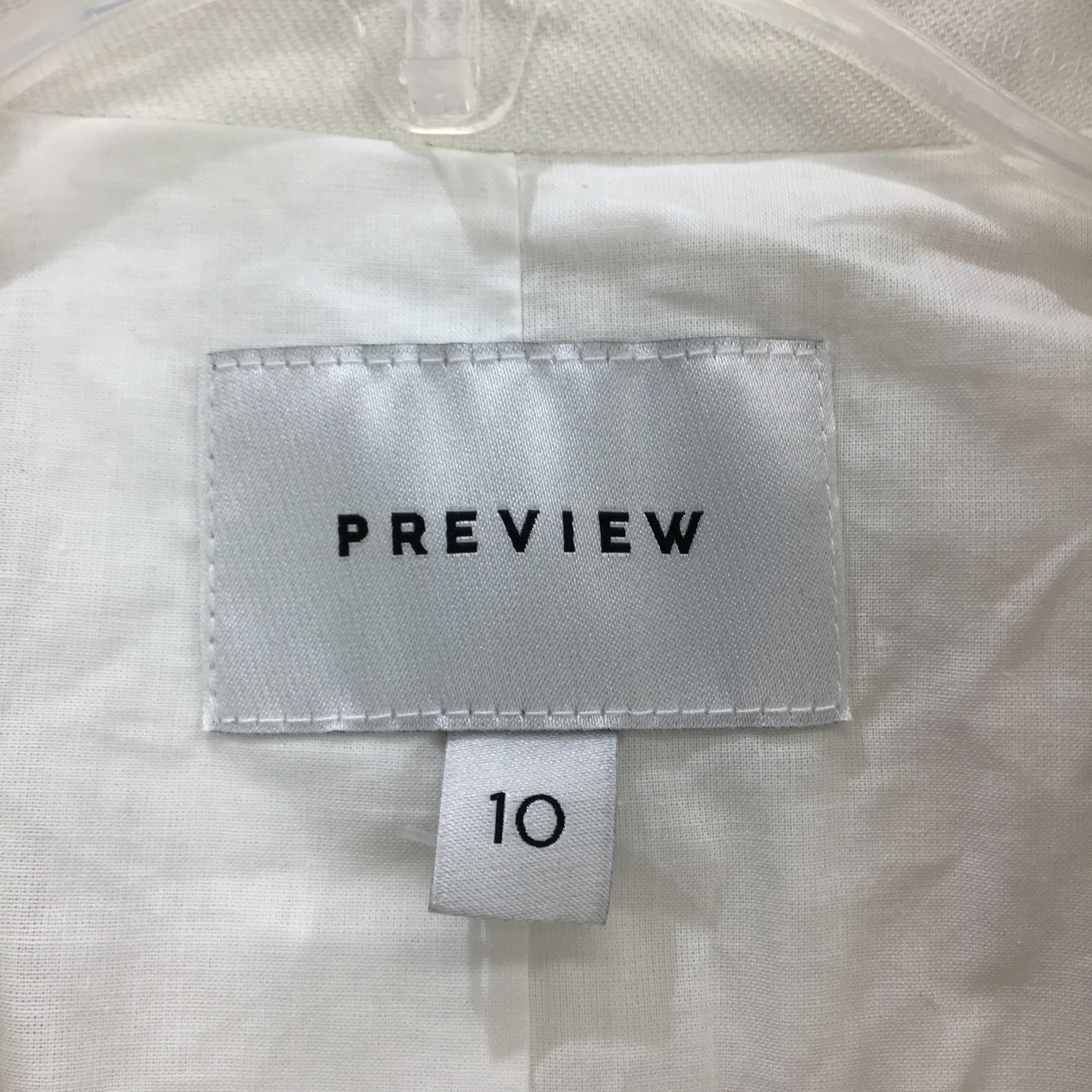 Preview White Lined Single Button Shoulder Pad Blazer Jacket Womens Size 10 NEW - Image 3