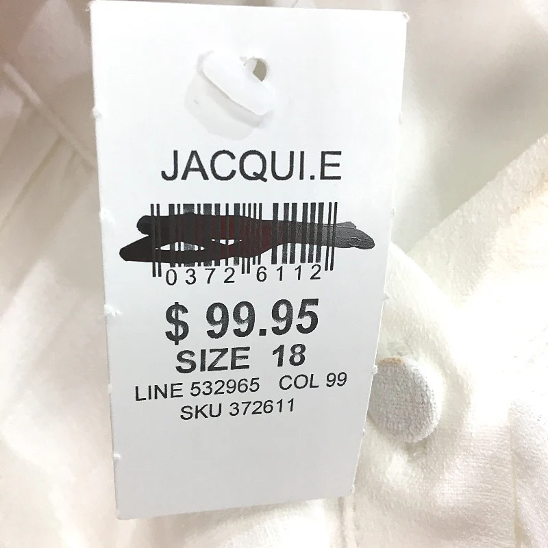 Jacqui E White Lightweight Frill Sleeveless Blouse Ladies Size 18 NEW - Image 5