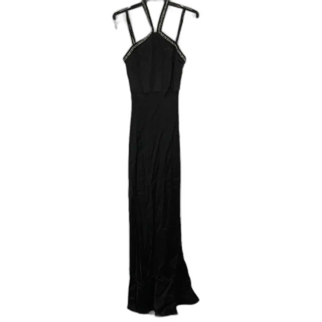 Forever New Black Neck Strap Slip Beaded Details Maxi Dress Ladies Size AU 4