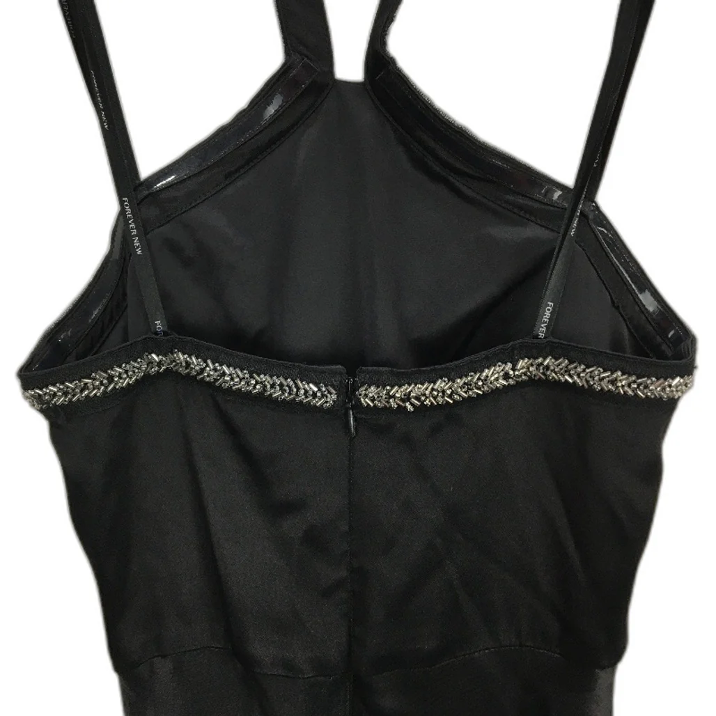 Forever New Black Neck Strap Slip Beaded Details Maxi Dress Ladies Size AU 4 - Image 4