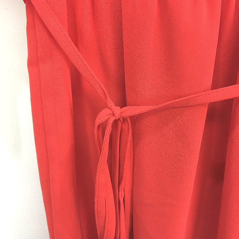 Forever New Red Crossover Belted Wrap-Tie Ruffled Midi Dress Ladies Size AU 6 - Image 3