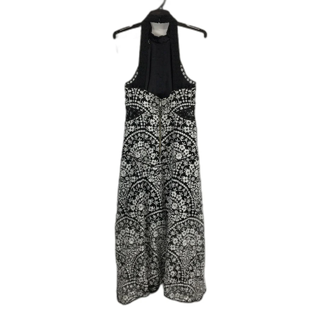 Forever New Black & White Floral Patterned High-Neck Midi Dress Ladies Size AU 8 - Image 2