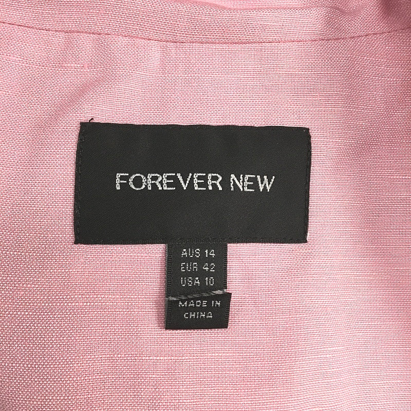 Forever New Light Pink Double Breasted Linen Blazer Ladies Size AU 14 - Image 4