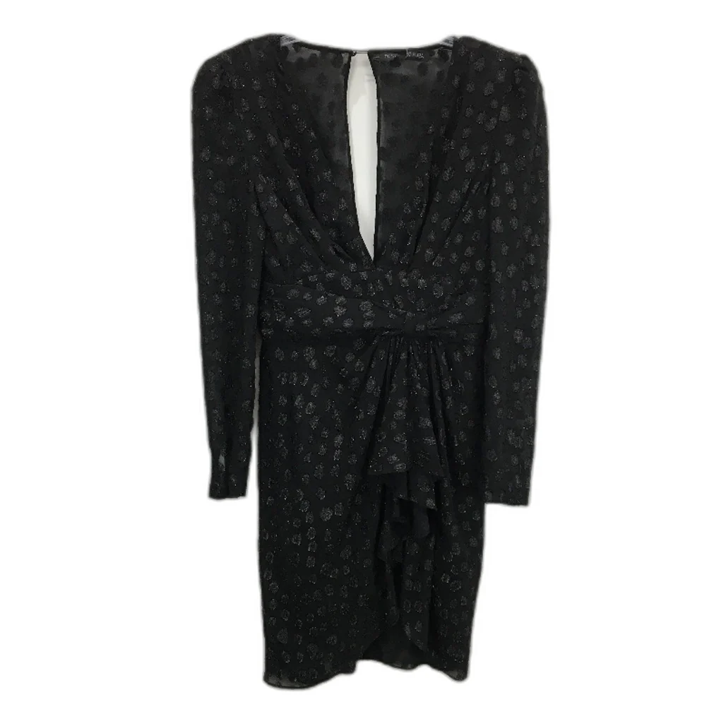 Forever New Black Sheer Patterned Long Sleeve Mini Dress Ladies Size Medium