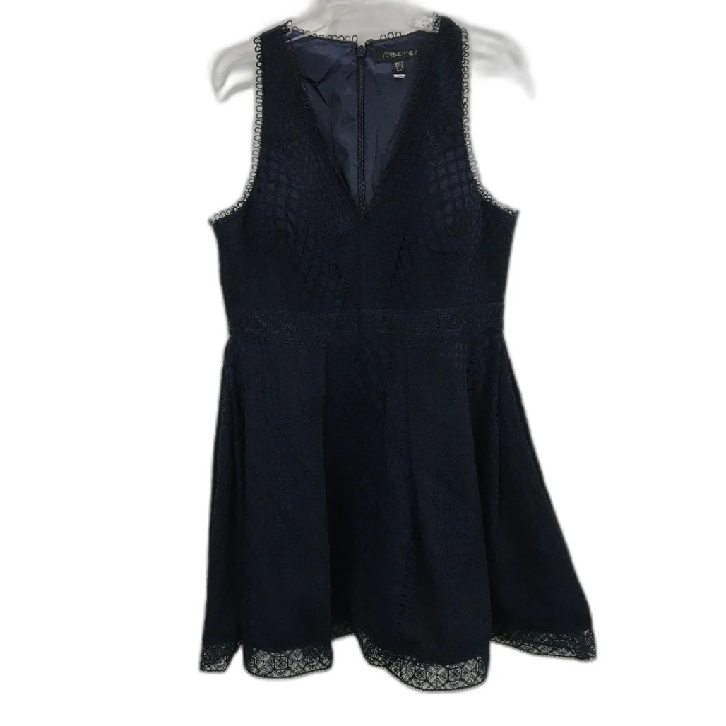Forever New Navy Lace Design Pattern A-Line Mini Dress Ladies Size AU 14