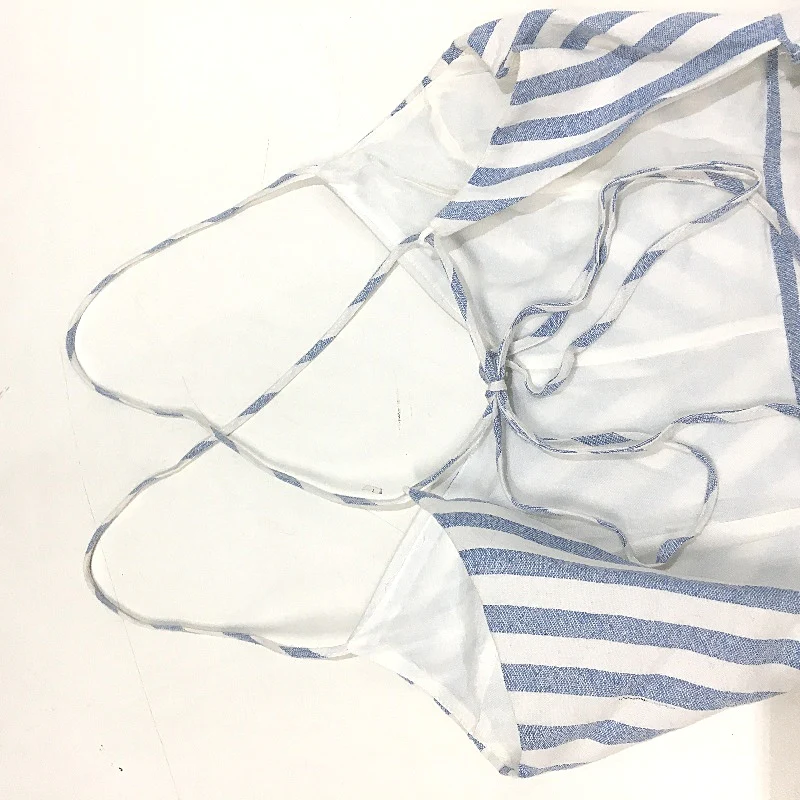 E-Lady Blue & White Tie Back Lightweight Pocketed Mini Jumpsuit Ladies Size AU 6 - Image 3