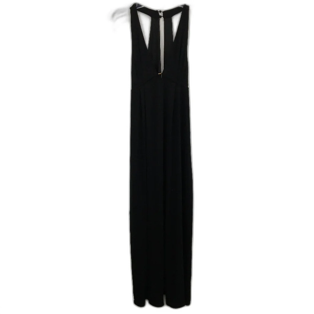 Forever New Black Stretchy Open Back Double Split Maxi Dress Ladies Size AU 10