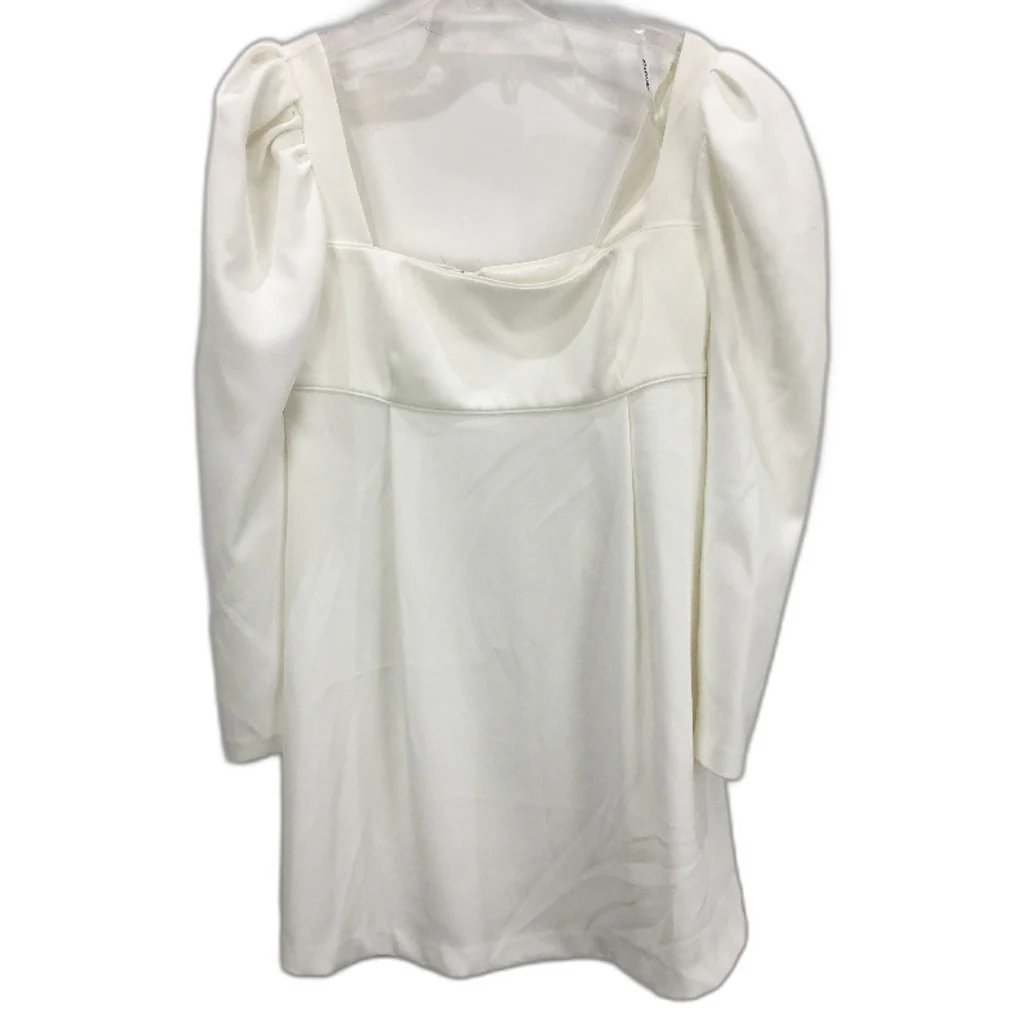 Forever New White Long Sleeve Flowy Zip-Back Mini Dress Ladies Size M/L
