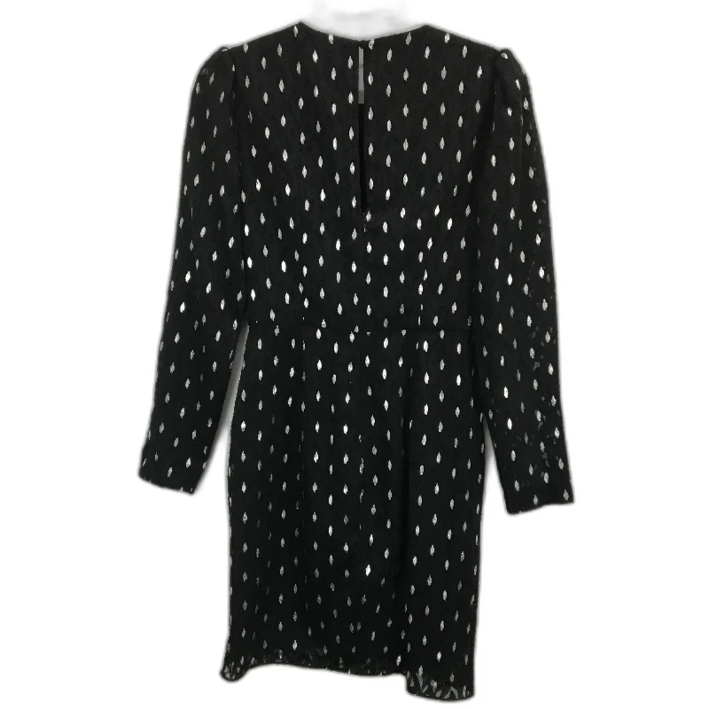 Forever New Black Patterned Long Sleeve Crossed Mini Dress Ladies Size AU 6 NEW - Image 2