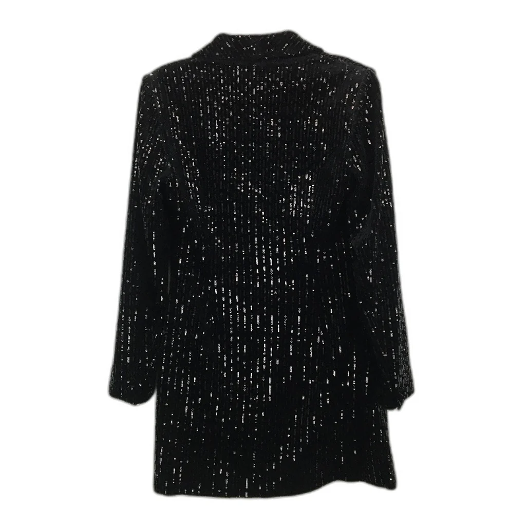 Forever New Black & Green Patterned Sparkly Long Sleeve Dress Ladies Size L NEW - Image 6