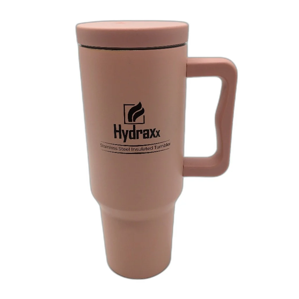 Hydrax 1180ml Stainless Steel Pink Tumbler With Straw Daily Life Essential NEW - Image 2