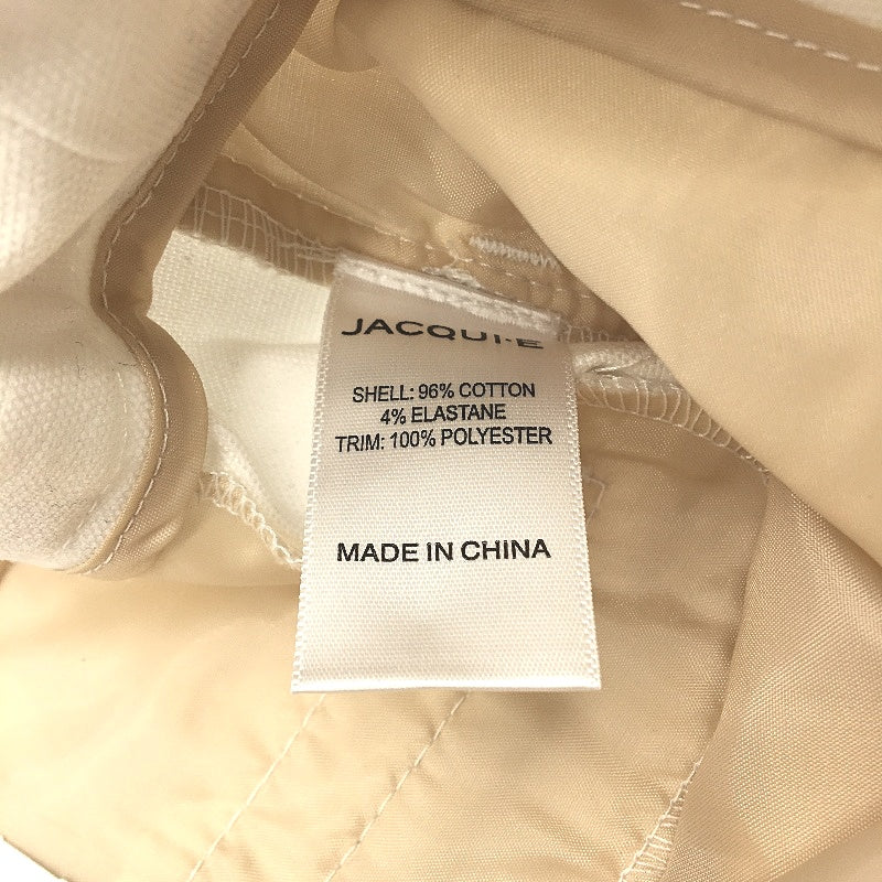 Jacqui E Oxford 58cm In Leg Slim Fit White Cotton Capri Ladies Size AU 12 NEW - Image 5