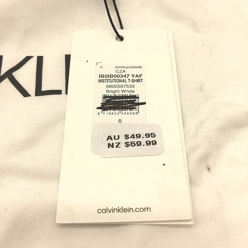 Calvin Klein Jeans Institutional Basic White Crew T-Shirt Boys Size AU 8 NEW - Image 5