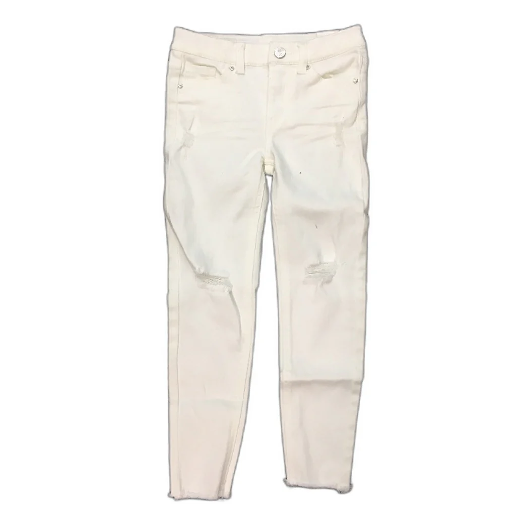 Just Jeans Perfect Ankle Mid Rise White Ripped Skinny Jeans Girls Size AU 5 NEW