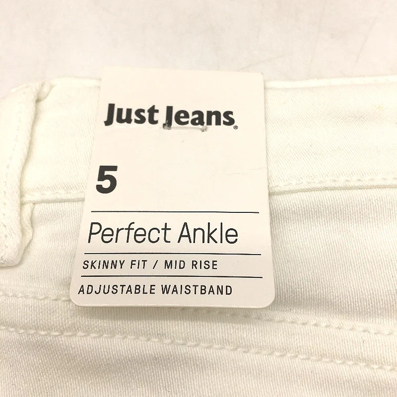 Just Jeans Perfect Ankle Mid Rise White Ripped Skinny Jeans Girls Size AU 5 NEW - Image 3