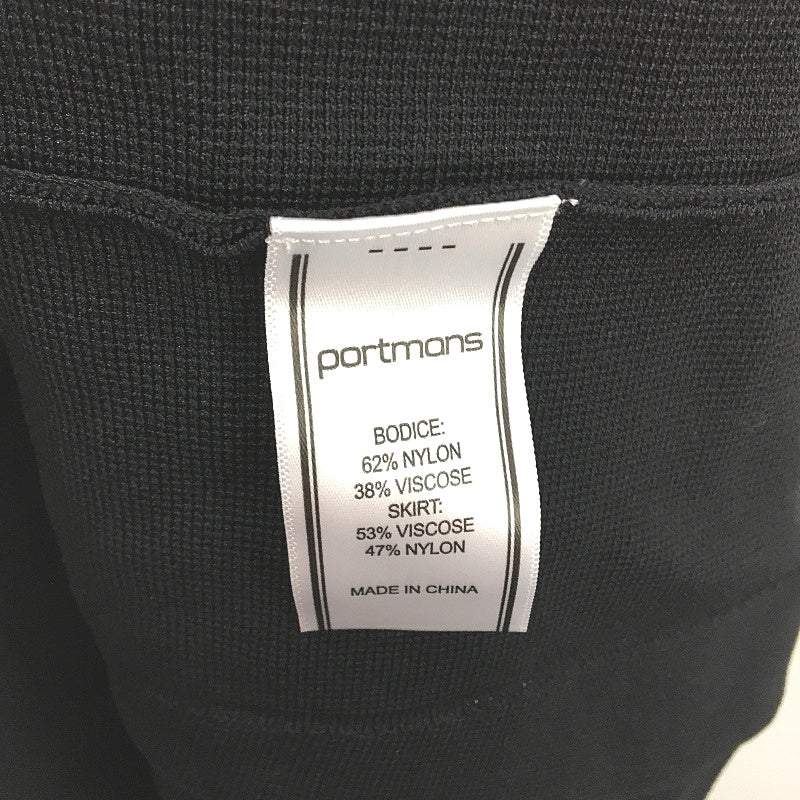 Portmans Liz Box Pleat Milano Knit Black Mini Dress Ladies Size Medium NEW - Image 6