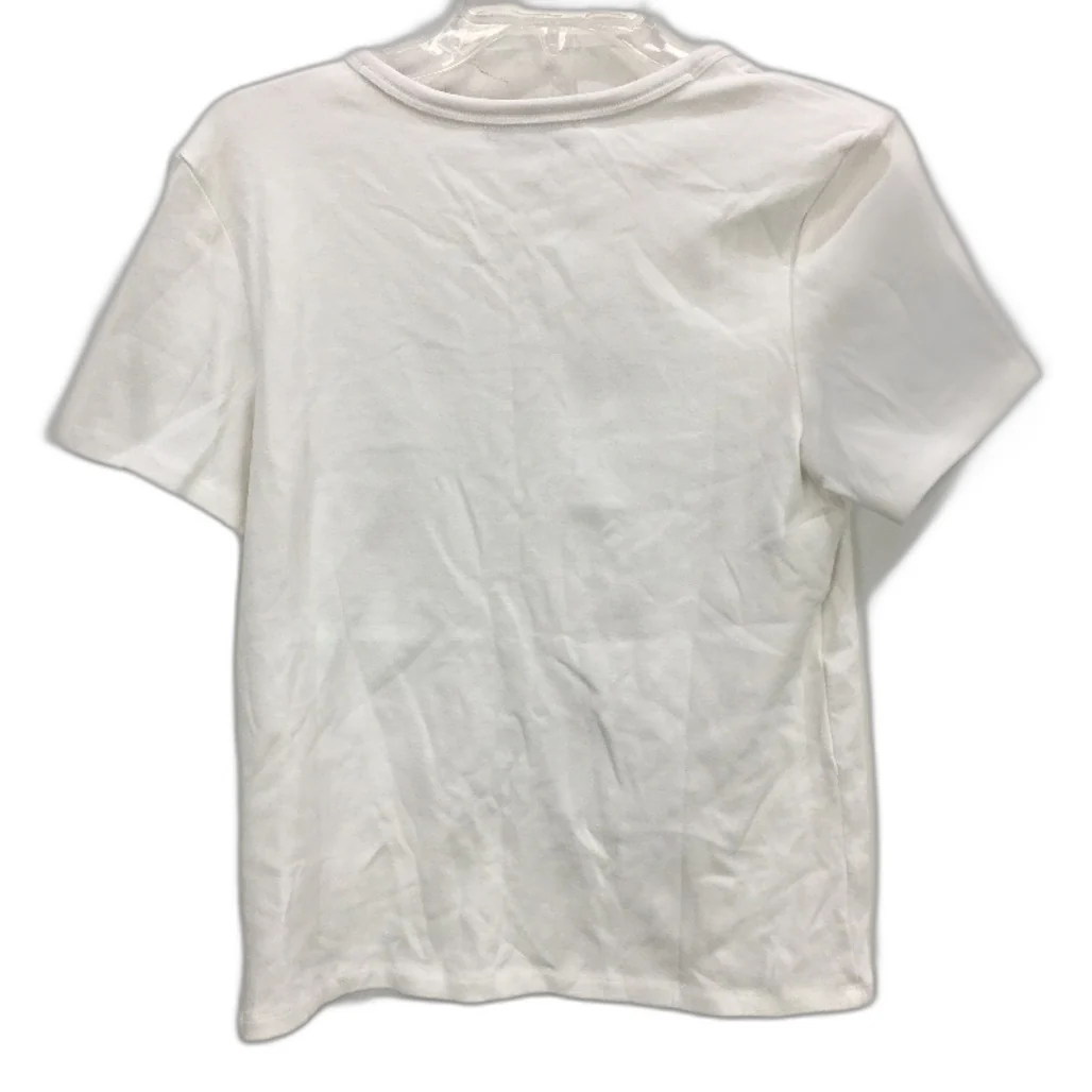 Just Jeans Farah Pocket White Crew Neck Cotton Tee Ladies Size Medium NEW - Image 2