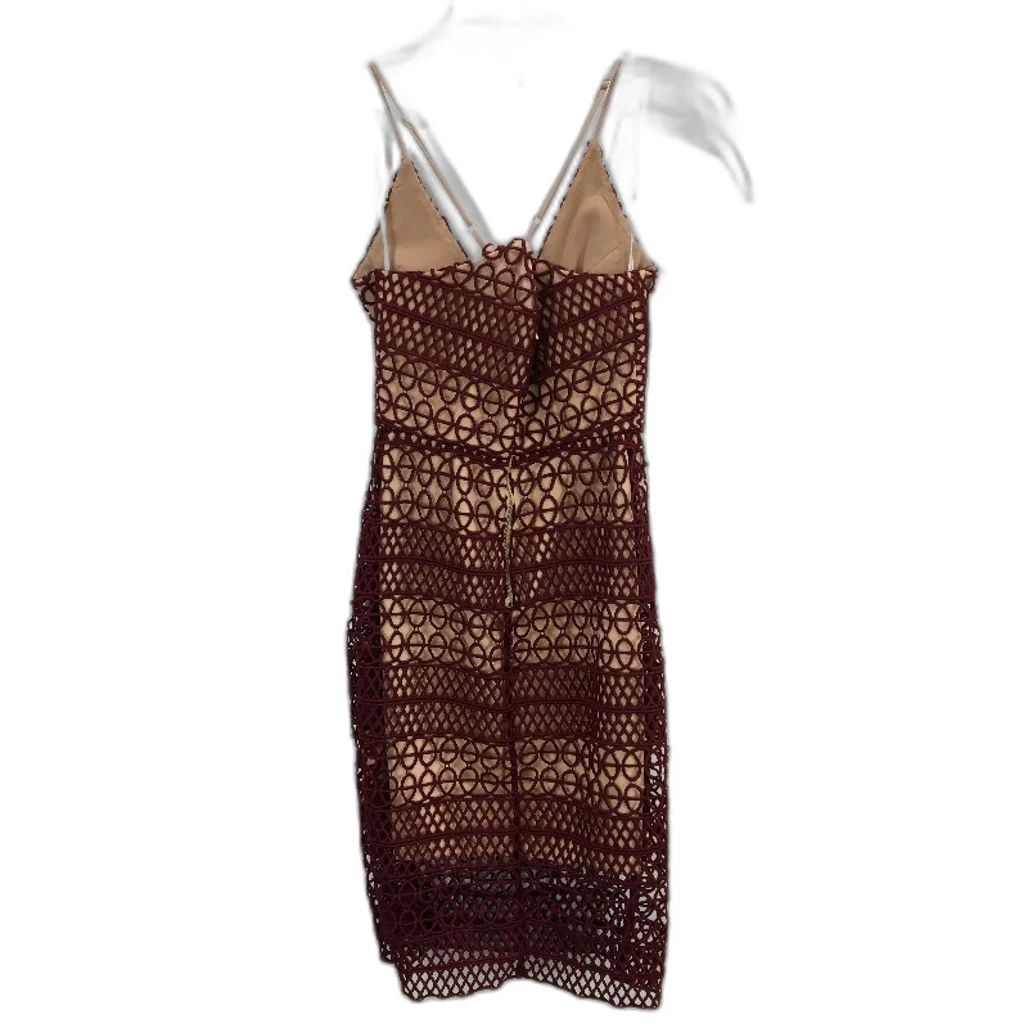 Pilgrim Burgundy Lined Hollow Mini Cami Cocktail Dress Womens Size 6 NEW - Image 2
