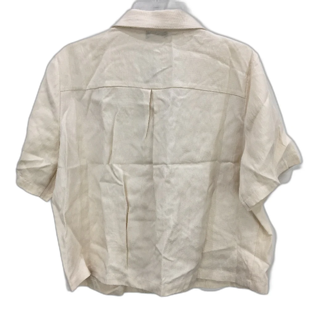 Dotti Holly Tie Front Cream Open Shirt Shortsleeve Top Ladies Size AU 14 NEW - Image 2