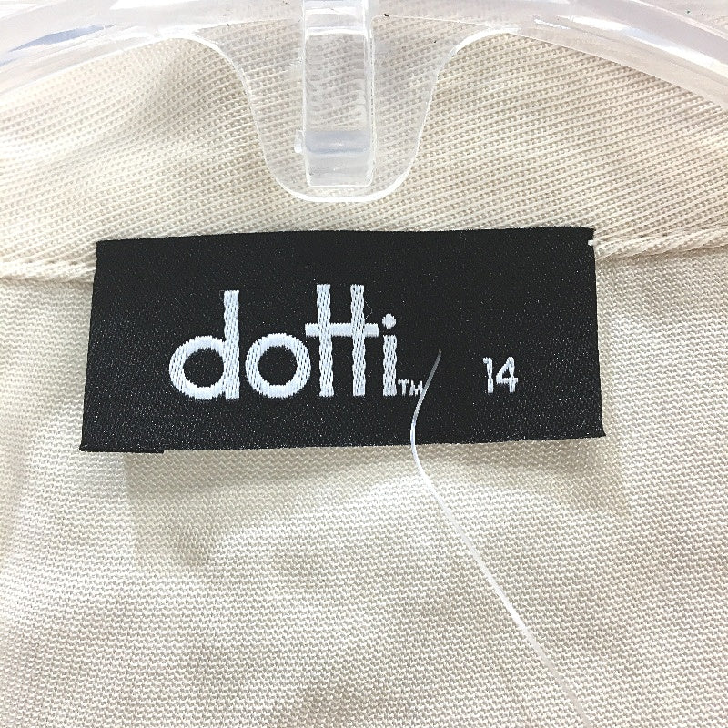 Dotti Holly Tie Front Cream Open Shirt Shortsleeve Top Ladies Size AU 14 NEW - Image 3