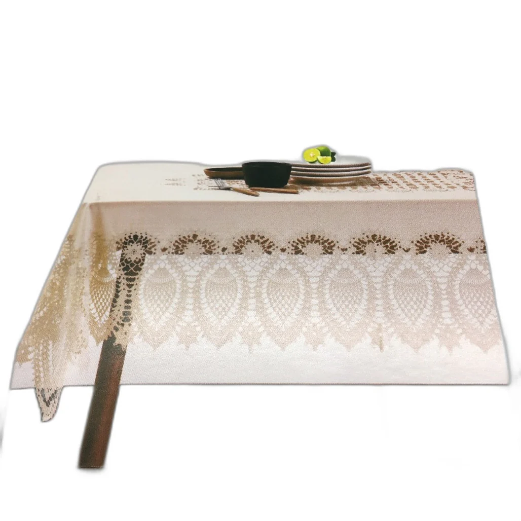 Kirkton House Silver Grey Lacework PVC Tablecloth 137cm x 137cm NEW - Image 6