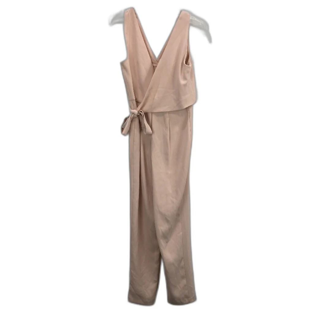 Forever New Pink Wrap Tie Side Straight Leg Jumpsuit Ladies Size AU 8 - Image 2