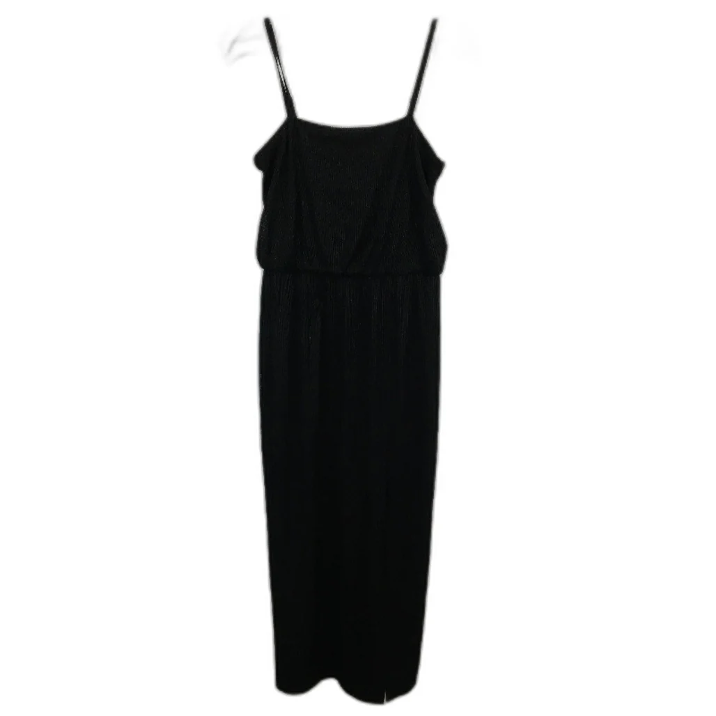 Forever New Black Stretchy Ribbed Split Midi Dress Ladies Size AU 6/8 NEW