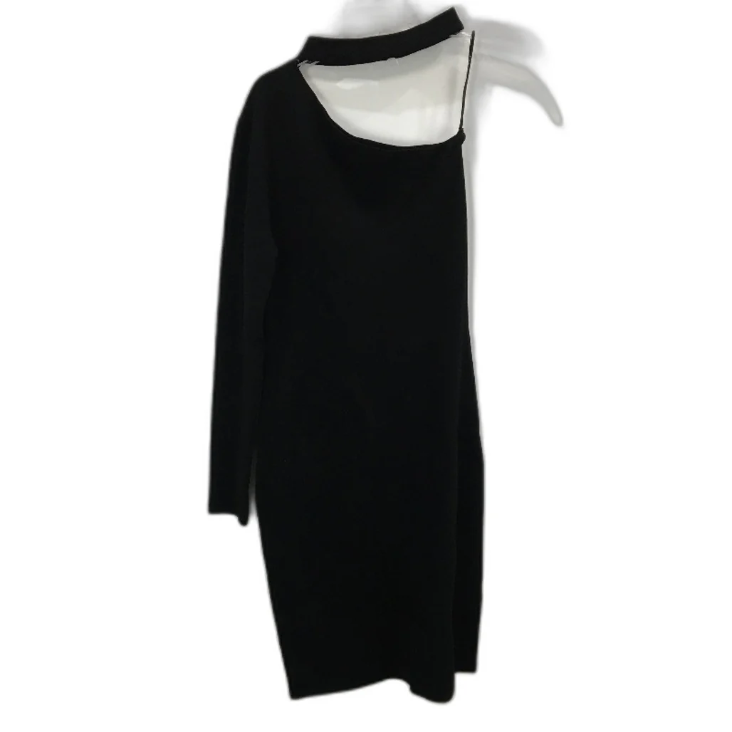 Ever New Black Long Sleeve One-Shoulder Choker Midi Dress Ladies Size AU 16 NEW