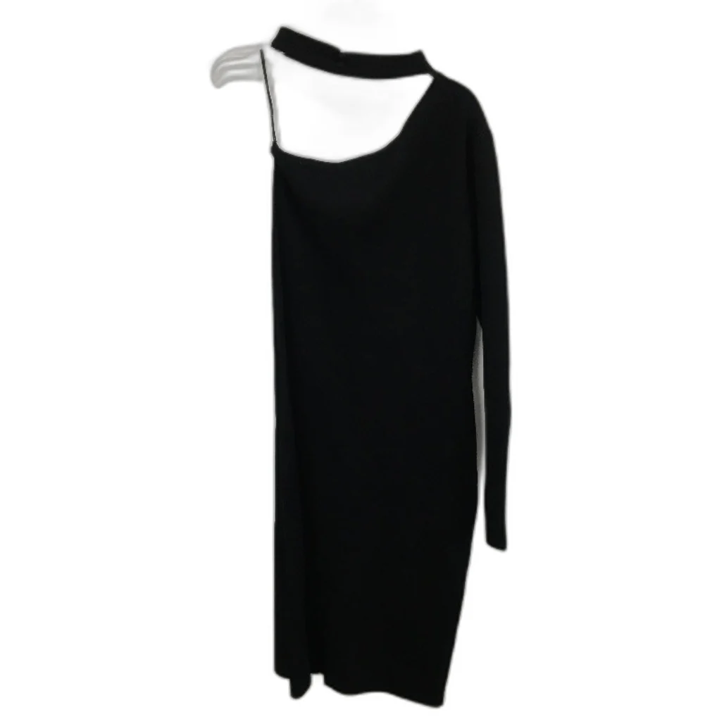 Ever New Black Long Sleeve One-Shoulder Choker Midi Dress Ladies Size AU 16 NEW - Image 2