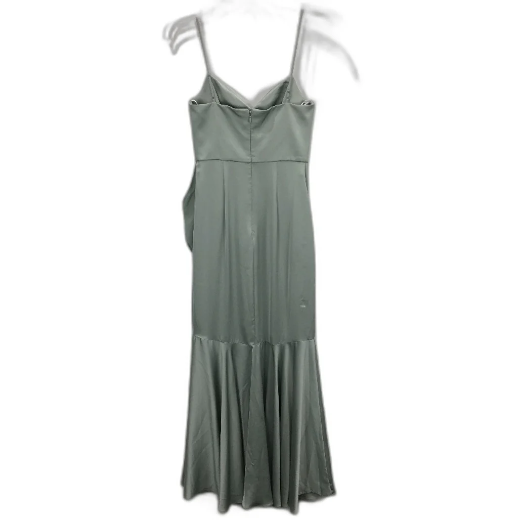 Forever New Green Silky Layered Ruffle Formal Midi Dress Ladies Size AU 6 NEW - Image 2
