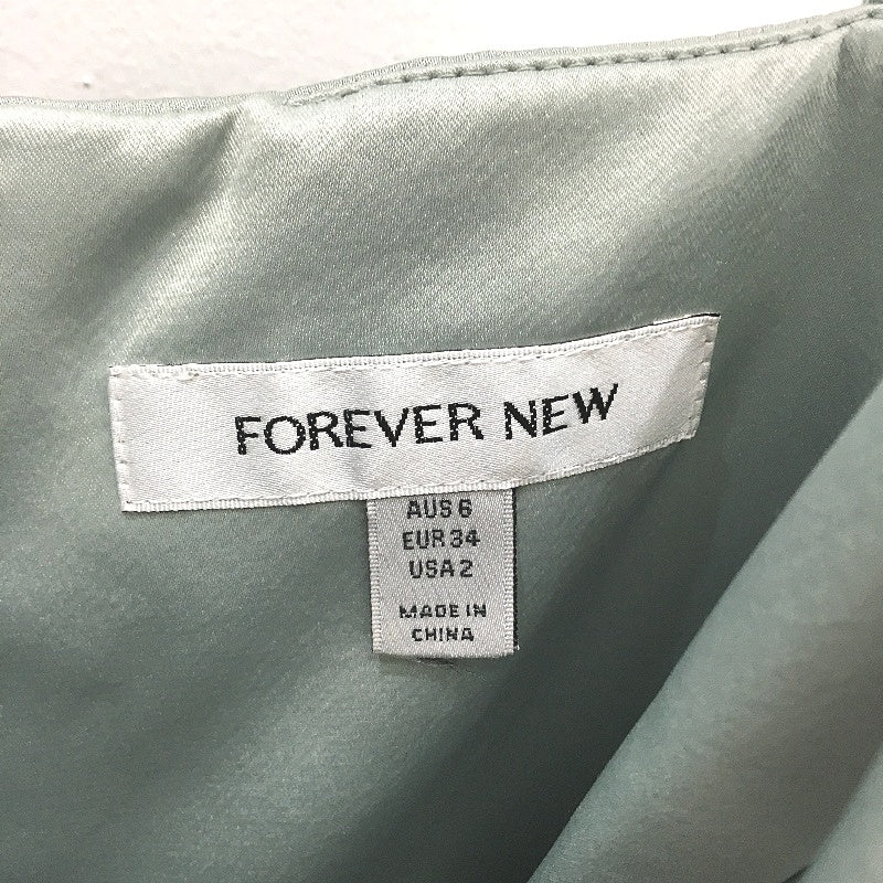 Forever New Green Silky Layered Ruffle Formal Midi Dress Ladies Size AU 6 NEW - Image 5