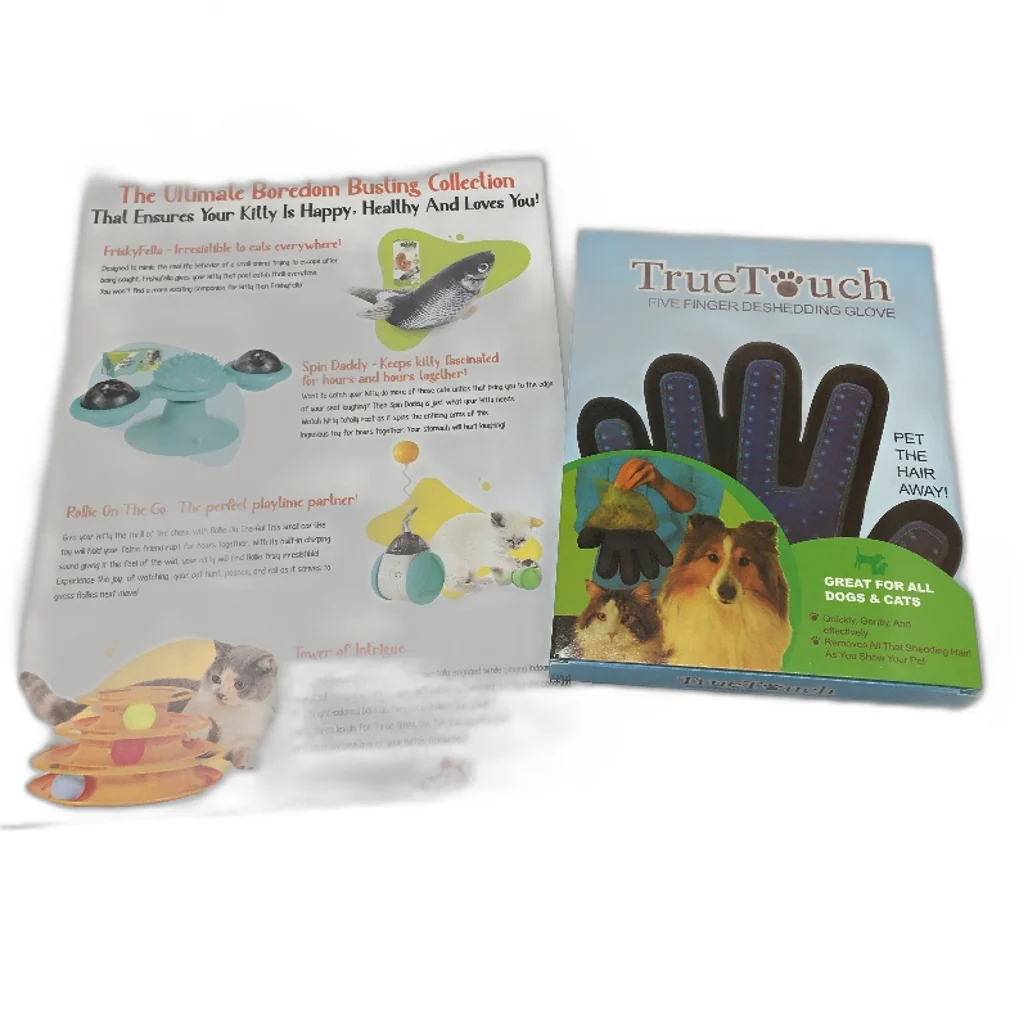 Feline World 7 Piece Toy Box Inc Roley Grooming Mitt & Comb Teaser Bird NEW - Image 7