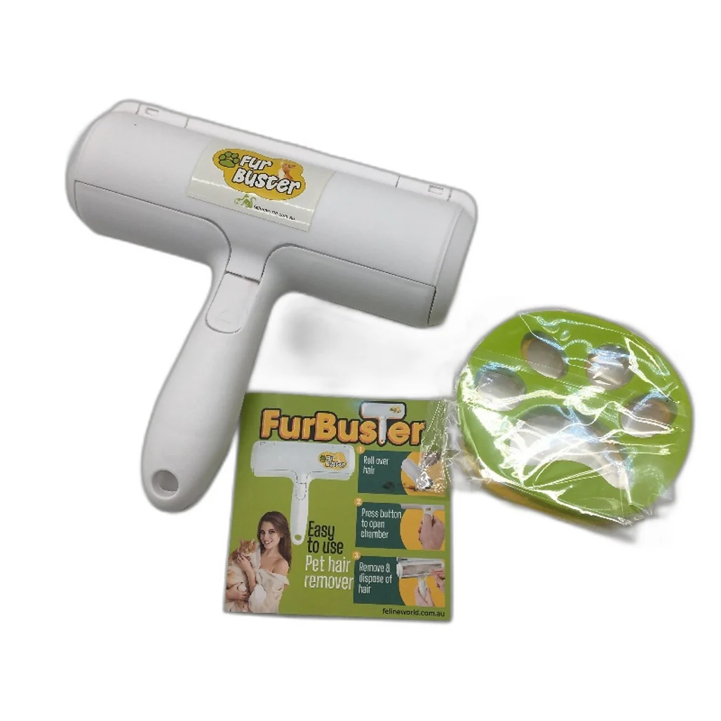 Feline World Cat Roller Fur Buster Laundry Fur Chomper Pet Hair Remover Kit NEW